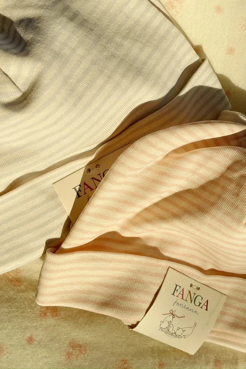 Детская шапка из хлопка FIO STRIPE 2 PACK BEANIE OCS 2 шт. - фото 5