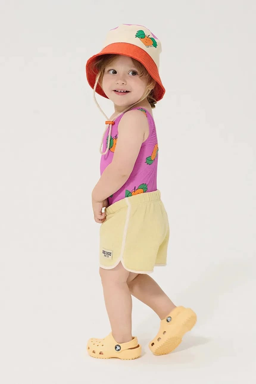 Мандариновая детская шапка из хлопка - фото 3