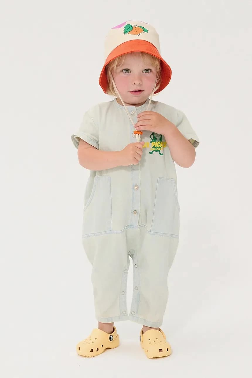 Мандариновая детская шапка из хлопка - фото 4