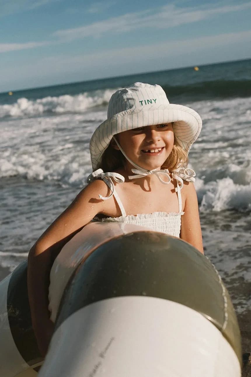 Детская шапка CYAN FINE STRIPES BUCKET HAT - фото 4