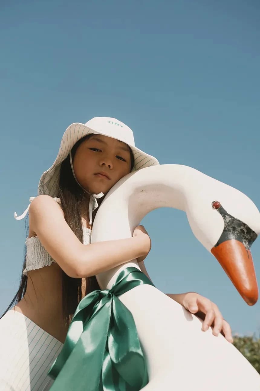 Детская шапка CYAN FINE STRIPES BUCKET HAT - фото 5