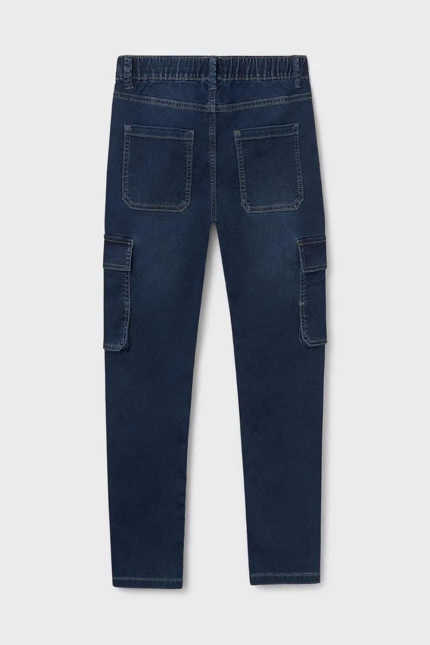 Детские джинсы-джоггеры из мягкого денима. - фото 3