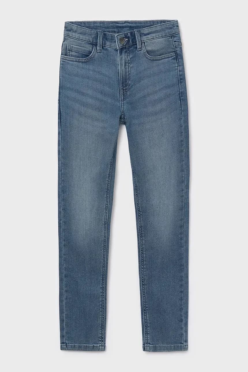 Детские джинсы приталенные базовые джинсы - фото 2