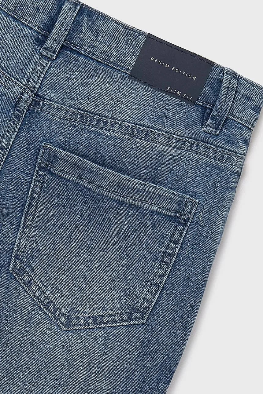 Детские джинсы приталенные базовые джинсы - фото 4