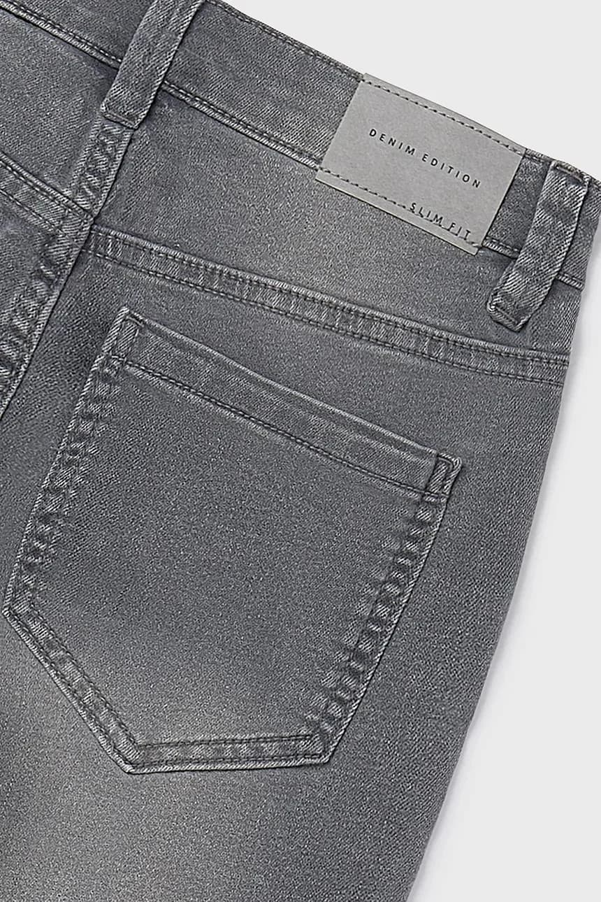 Детские джинсы приталенные базовые джинсы - фото 3