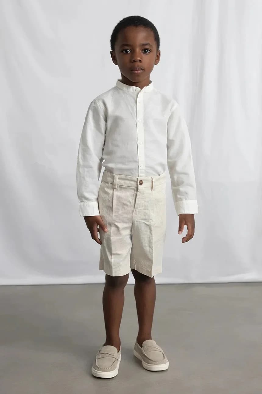 Детская рубашка с льном - фото 6
