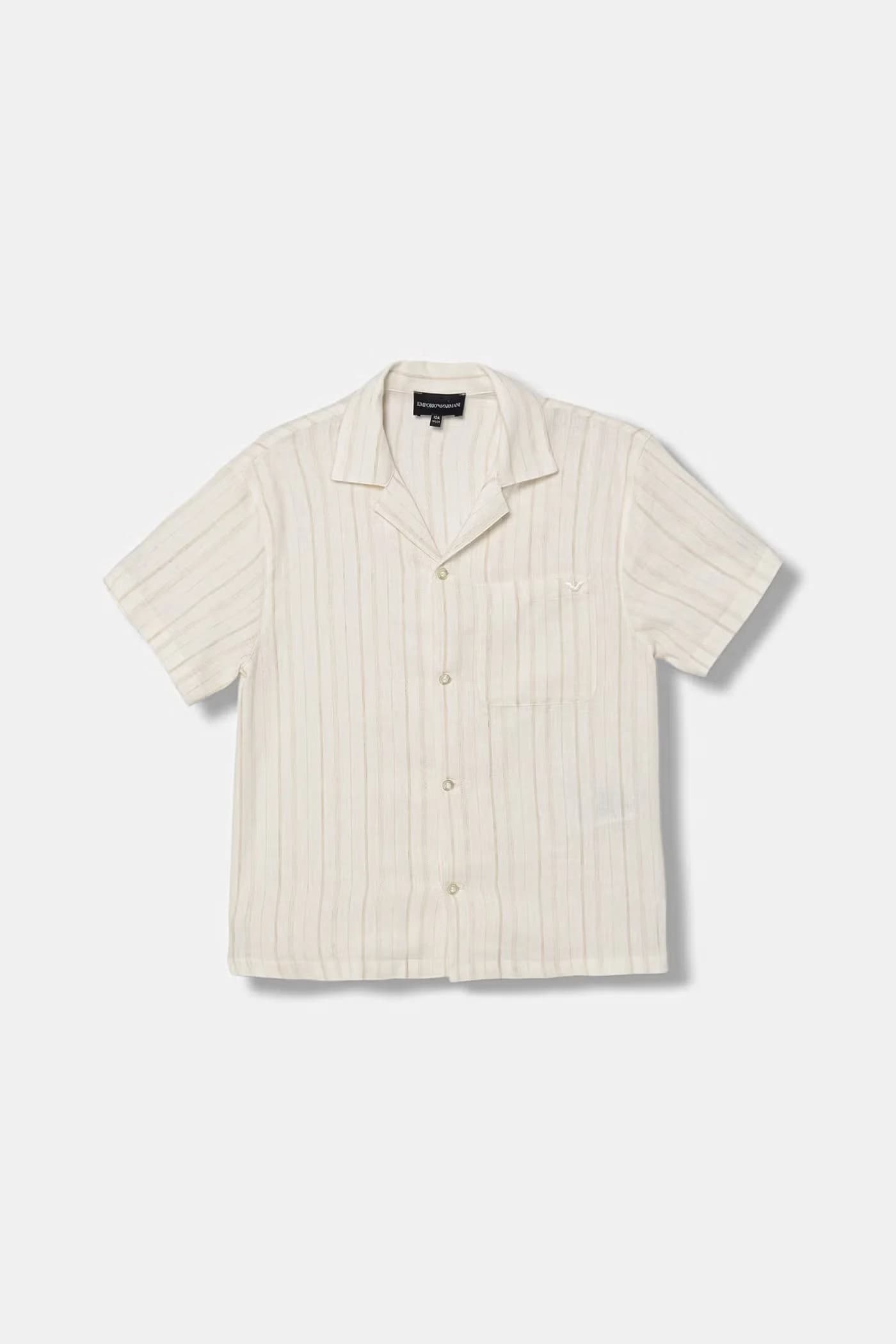 Детская блуза-рубашка из смесового льна