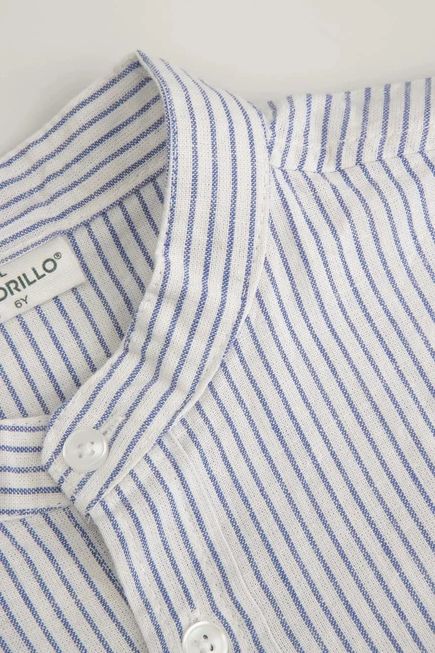 Детская рубашка из смесового льна - фото 3