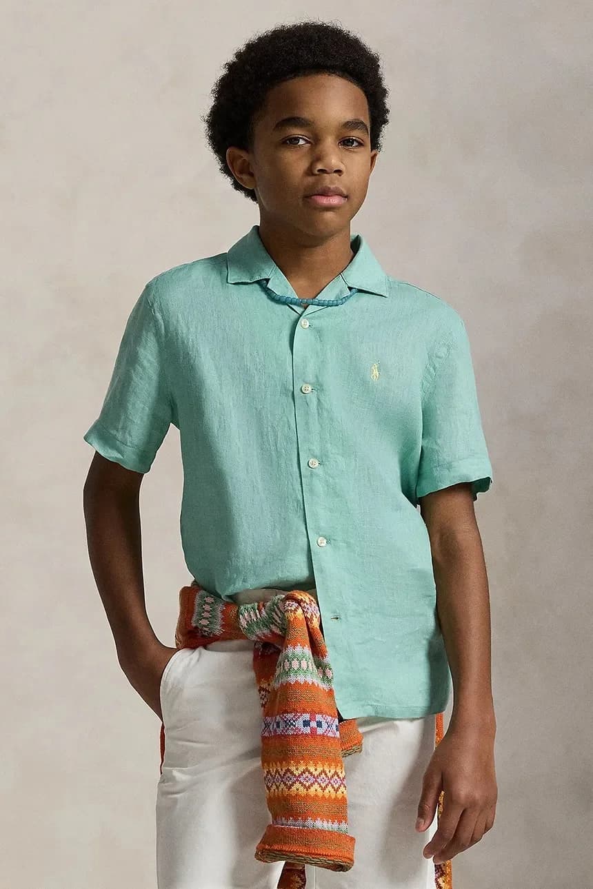 Детская льняная рубашка