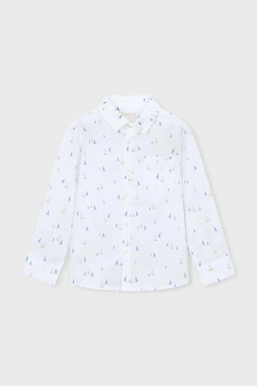 Детская рубашка из смесового льна - фото 2