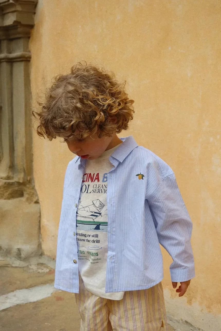 Детская хлопковая рубашка WES SHIRT GOTS