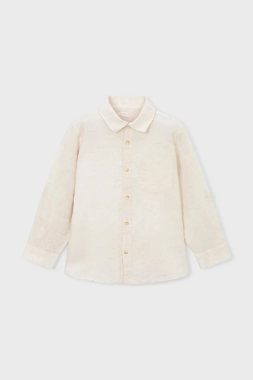 Детская рубашка из смесового льна - фото 2