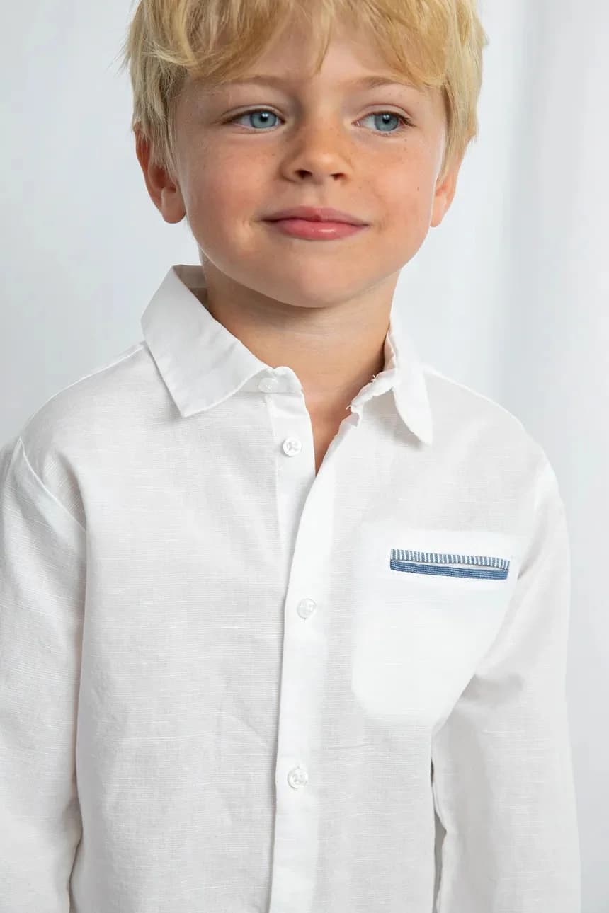 Детская рубашка с льном - фото 5