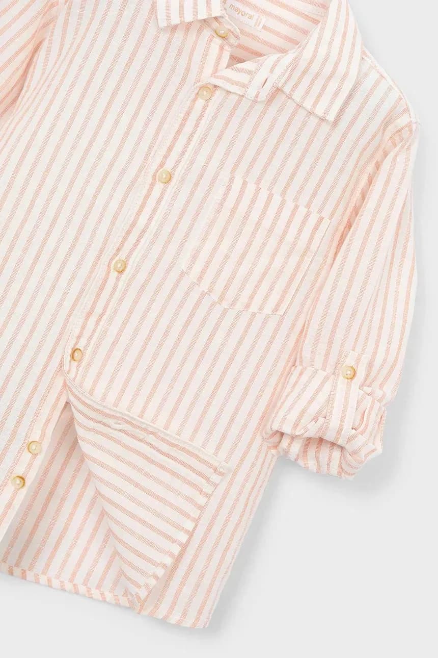 Детская рубашка из смесового льна - фото 4