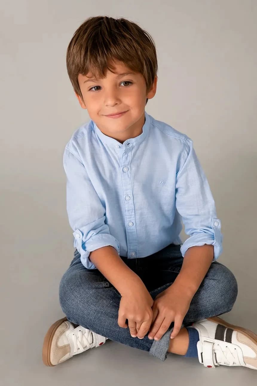 Детская рубашка с льном