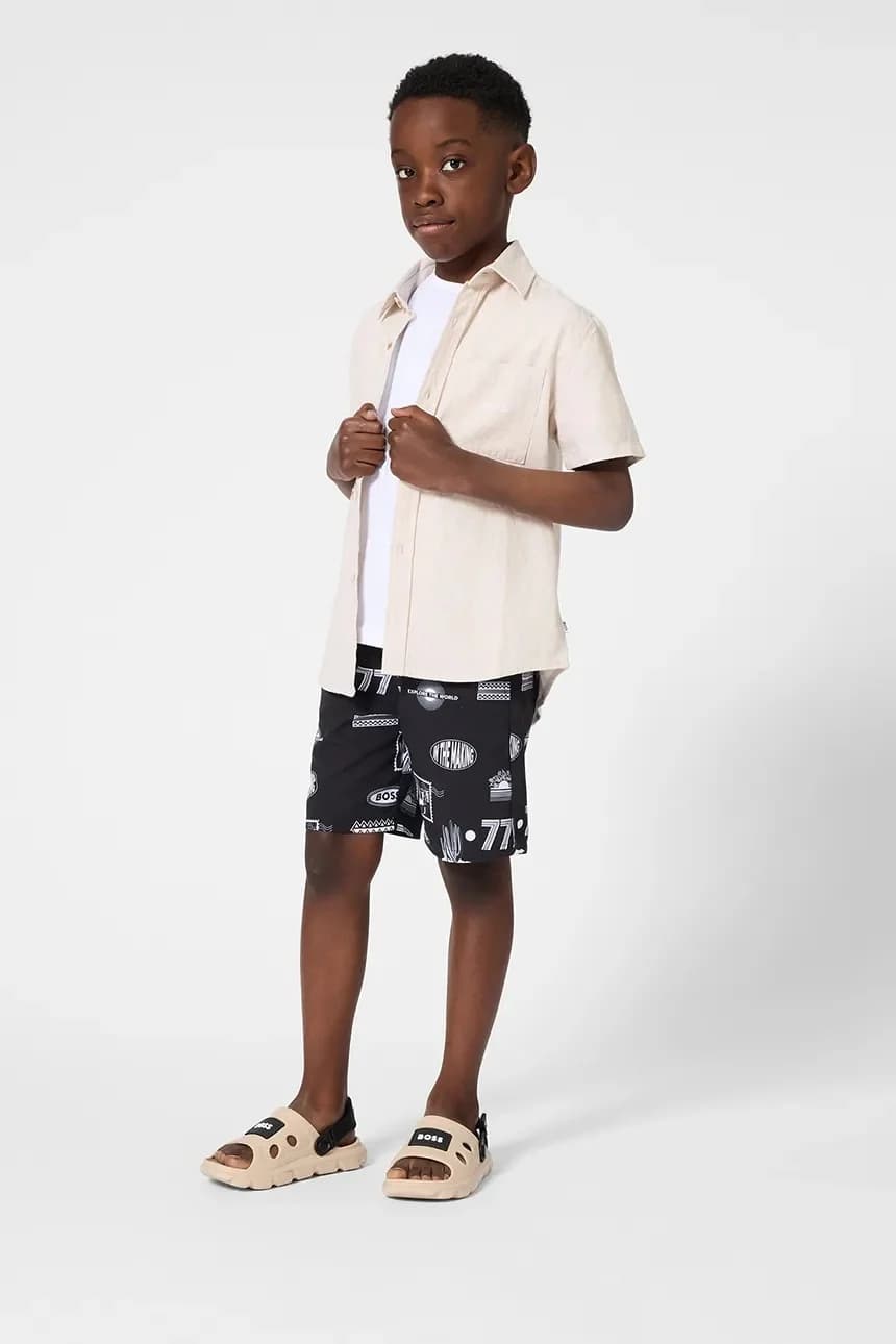 Детская рубашка с льном