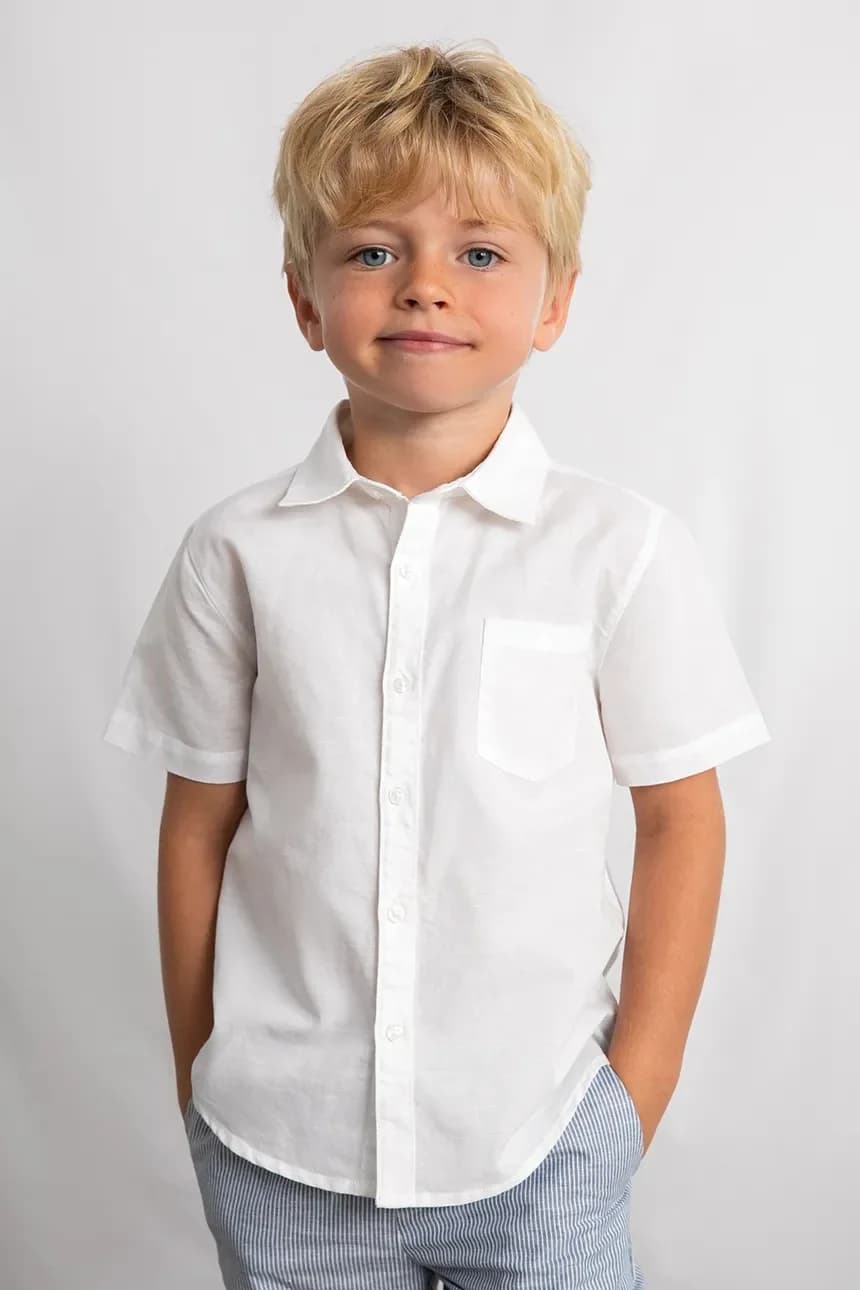 Детская рубашка с льном