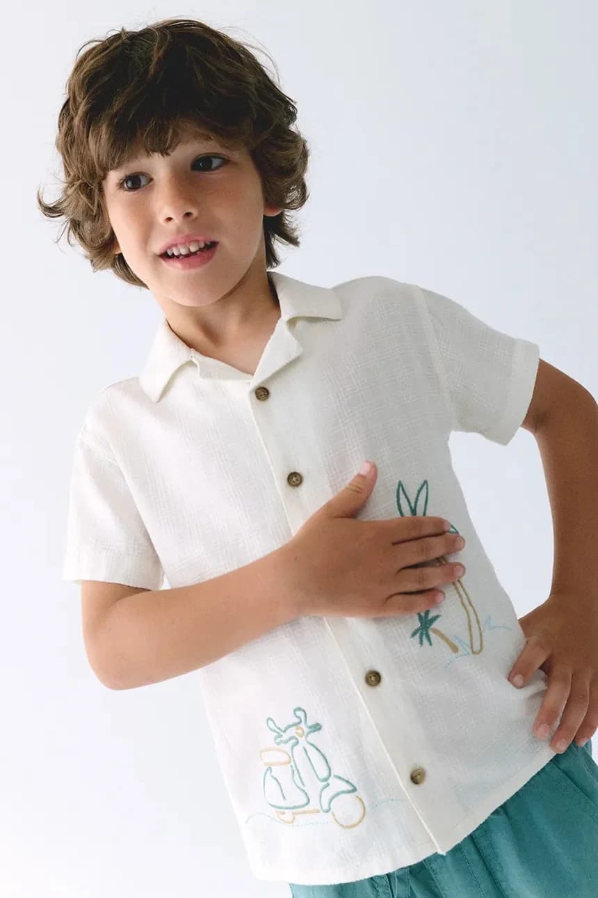 Детская хлопковая рубашка