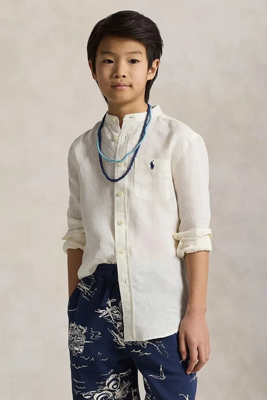 Детская льняная рубашка