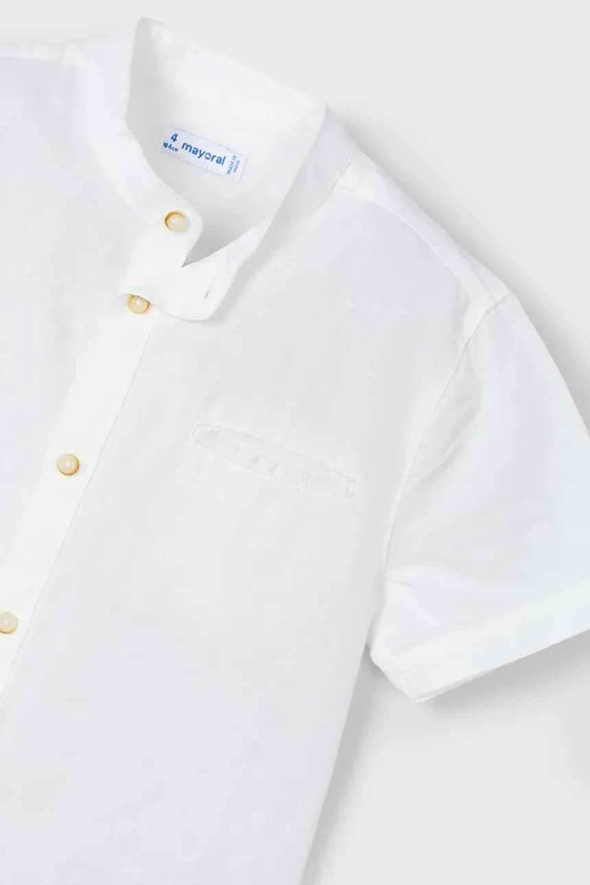 Детская рубашка из смесового льна - фото 4