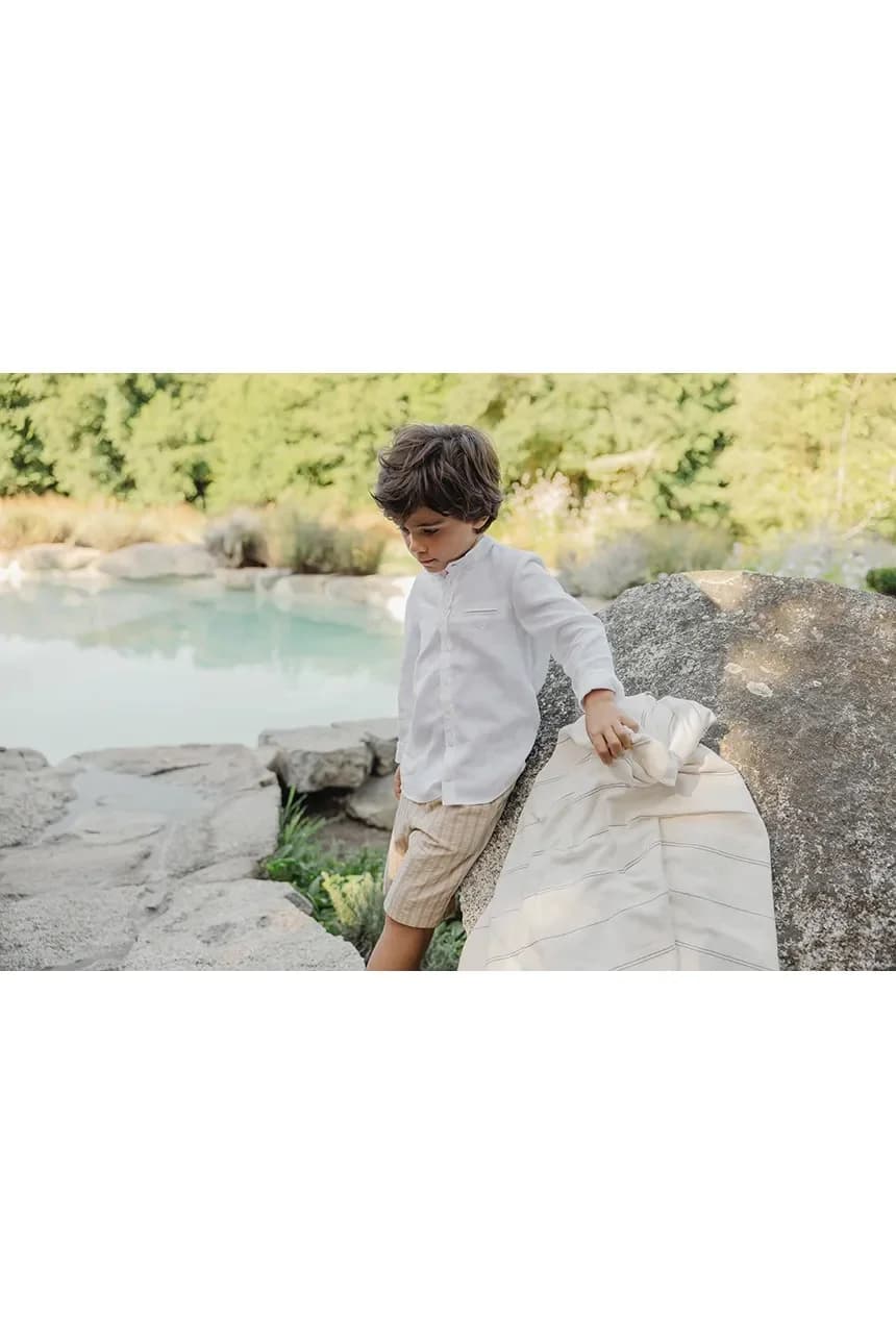 Детская льняная рубашка - фото 5