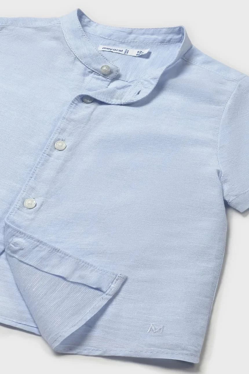 Детская рубашка из смесового льна - фото 3