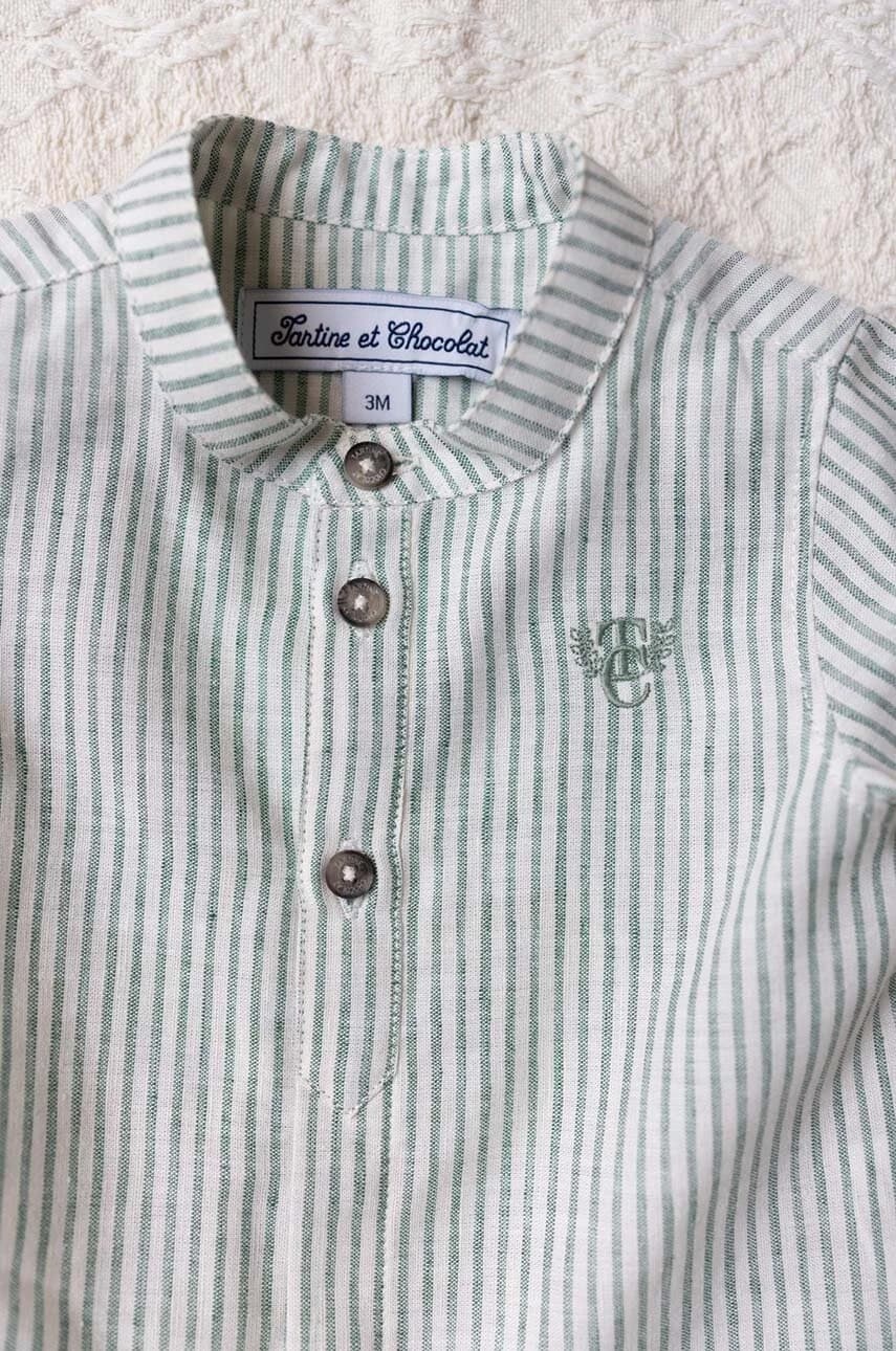 Детская рубашка из смесового льна - фото 4