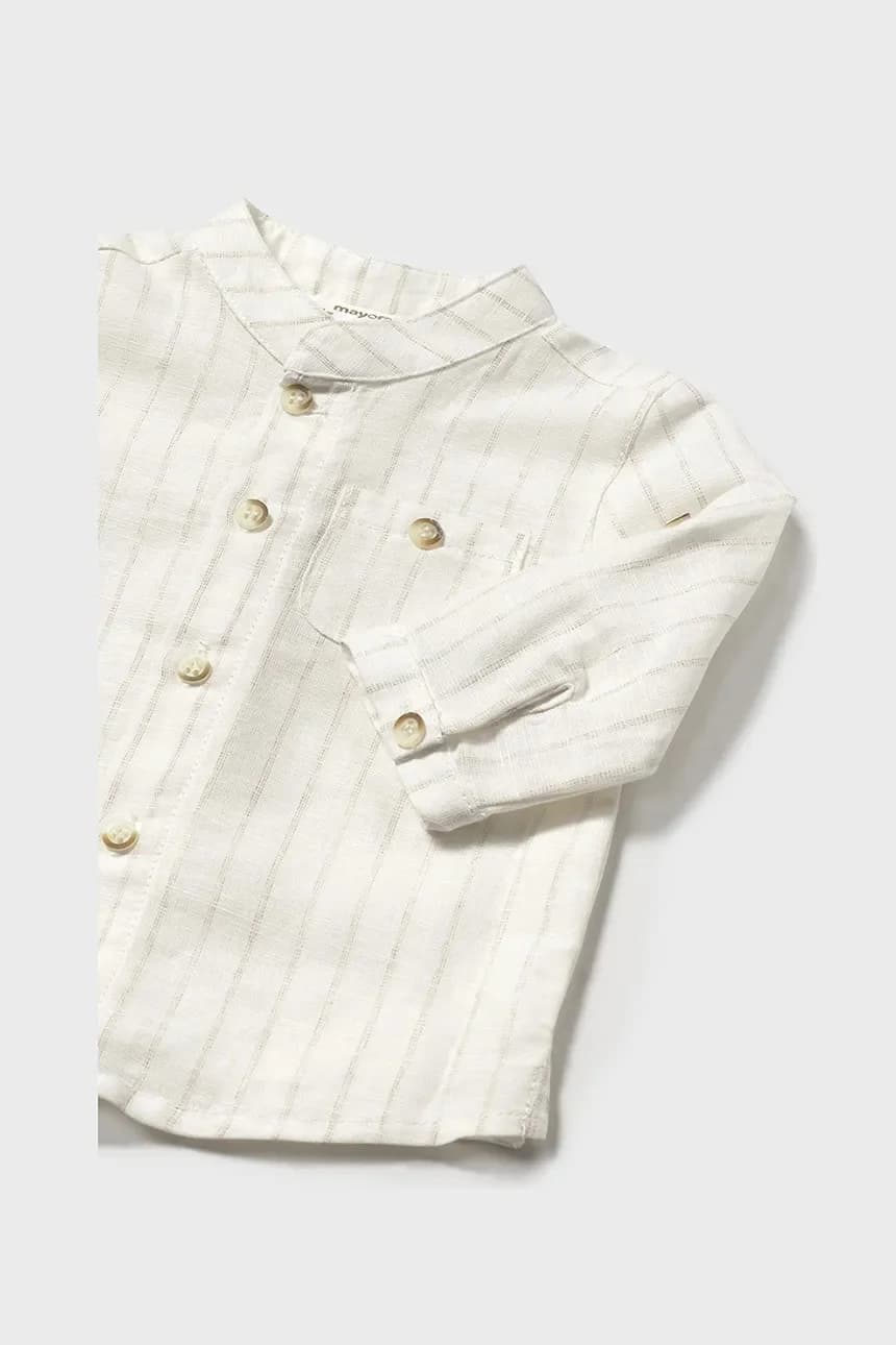 Детская рубашка из смесового льна - фото 3