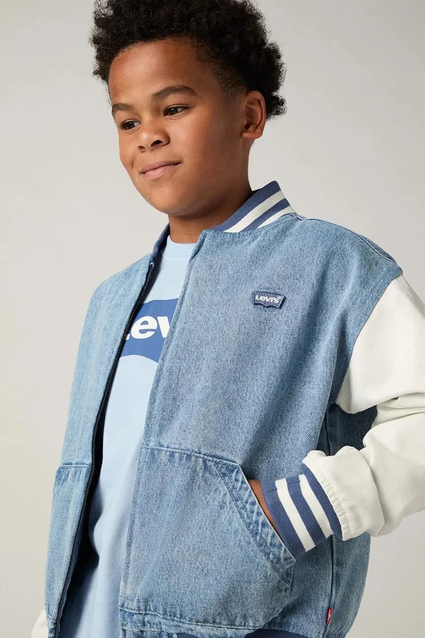 Детская джинсовая куртка DENIM BOMBER JACKET - фото 8