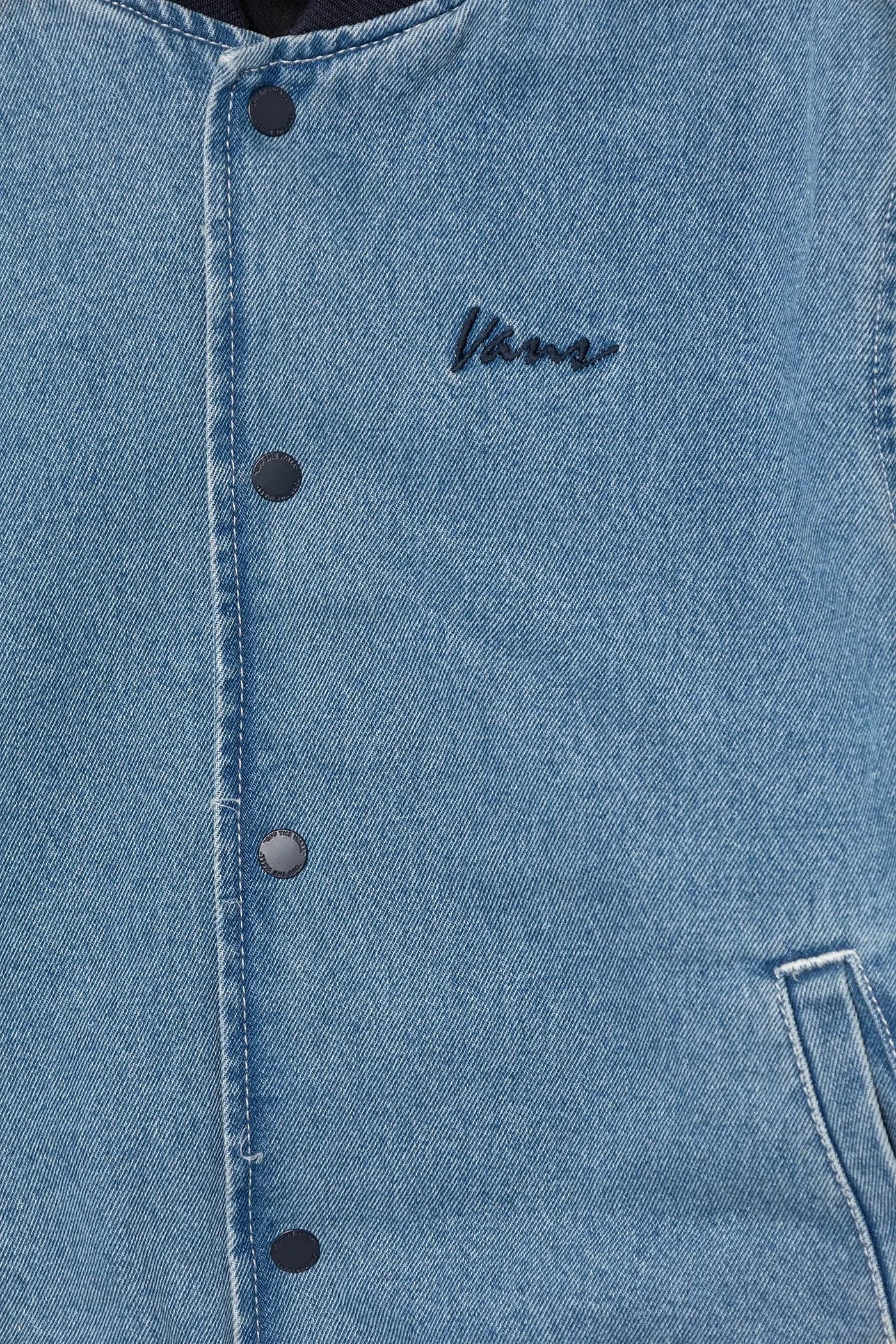 Детская джинсовая бейсбольная куртка-бомбер - фото 3