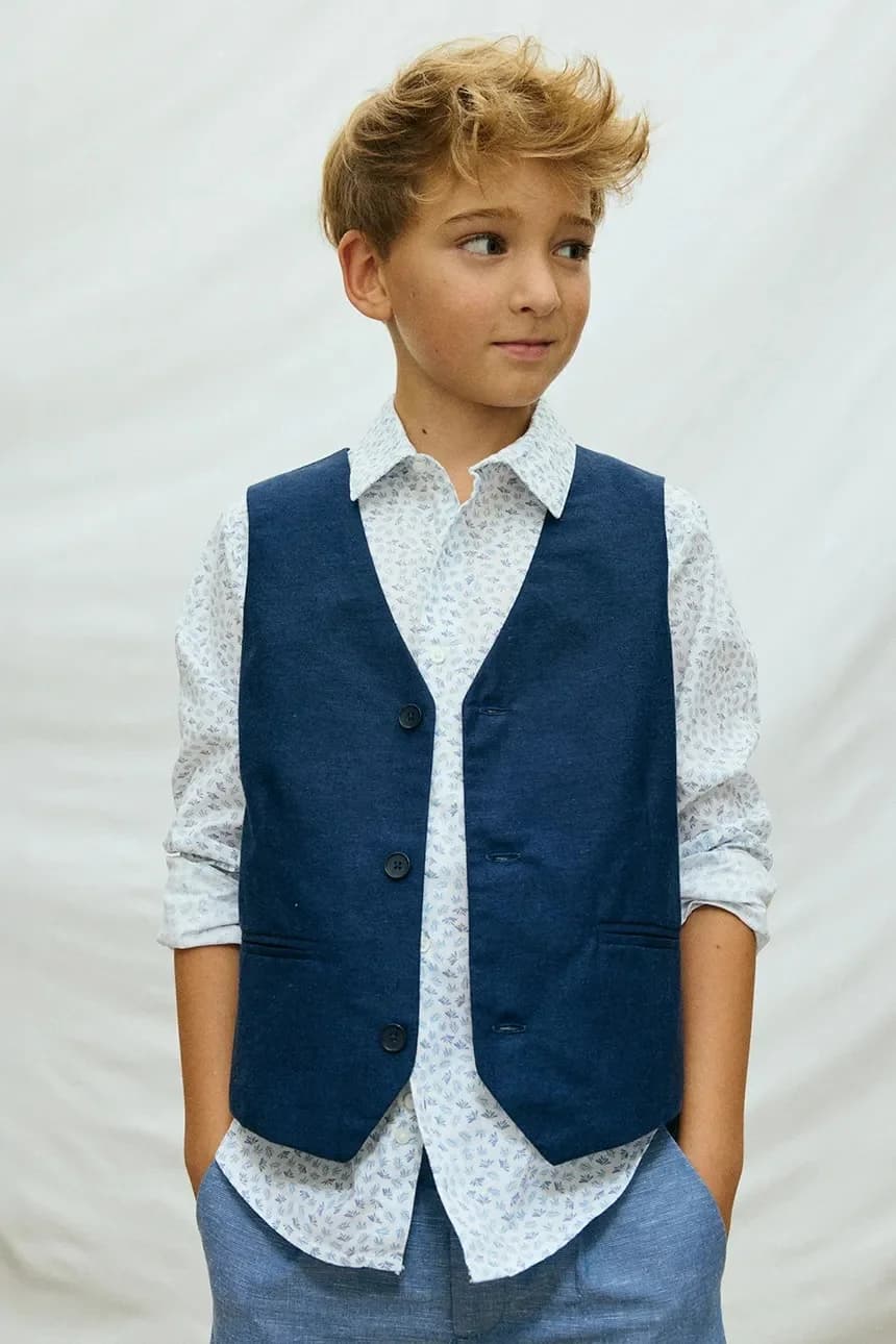 Детский жилет из смесового льна - фото 6