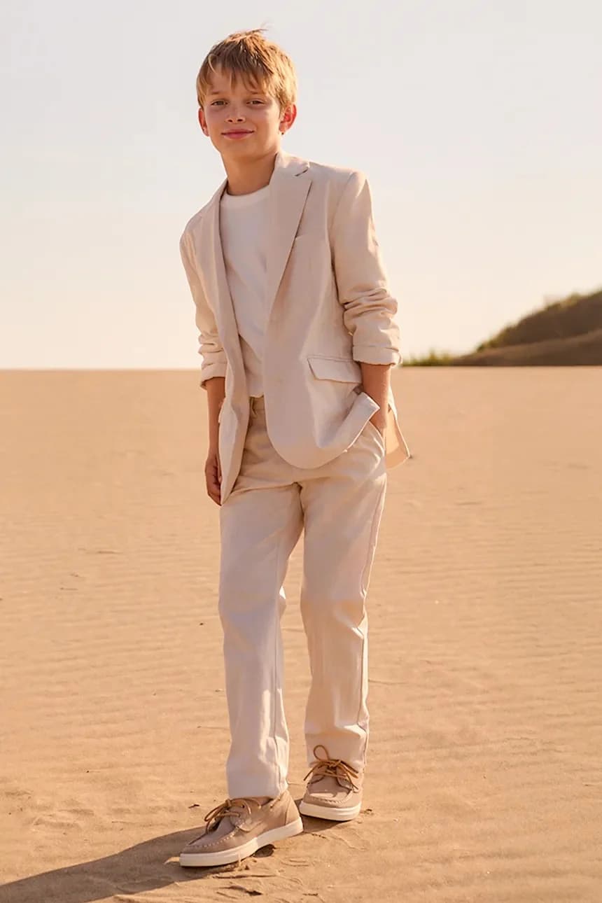 Детские брюки из смесового льна