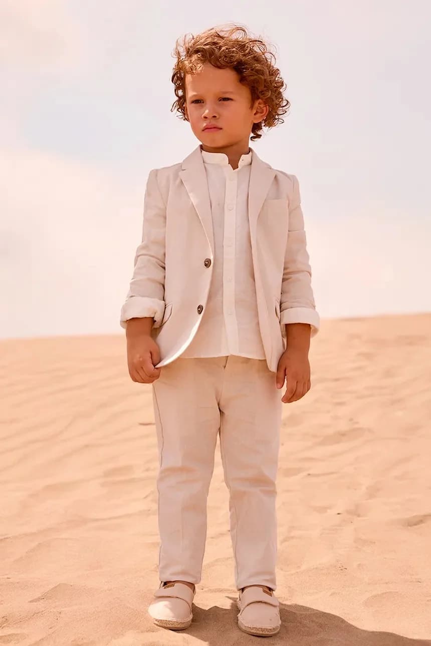 Детские брюки из смесового льна