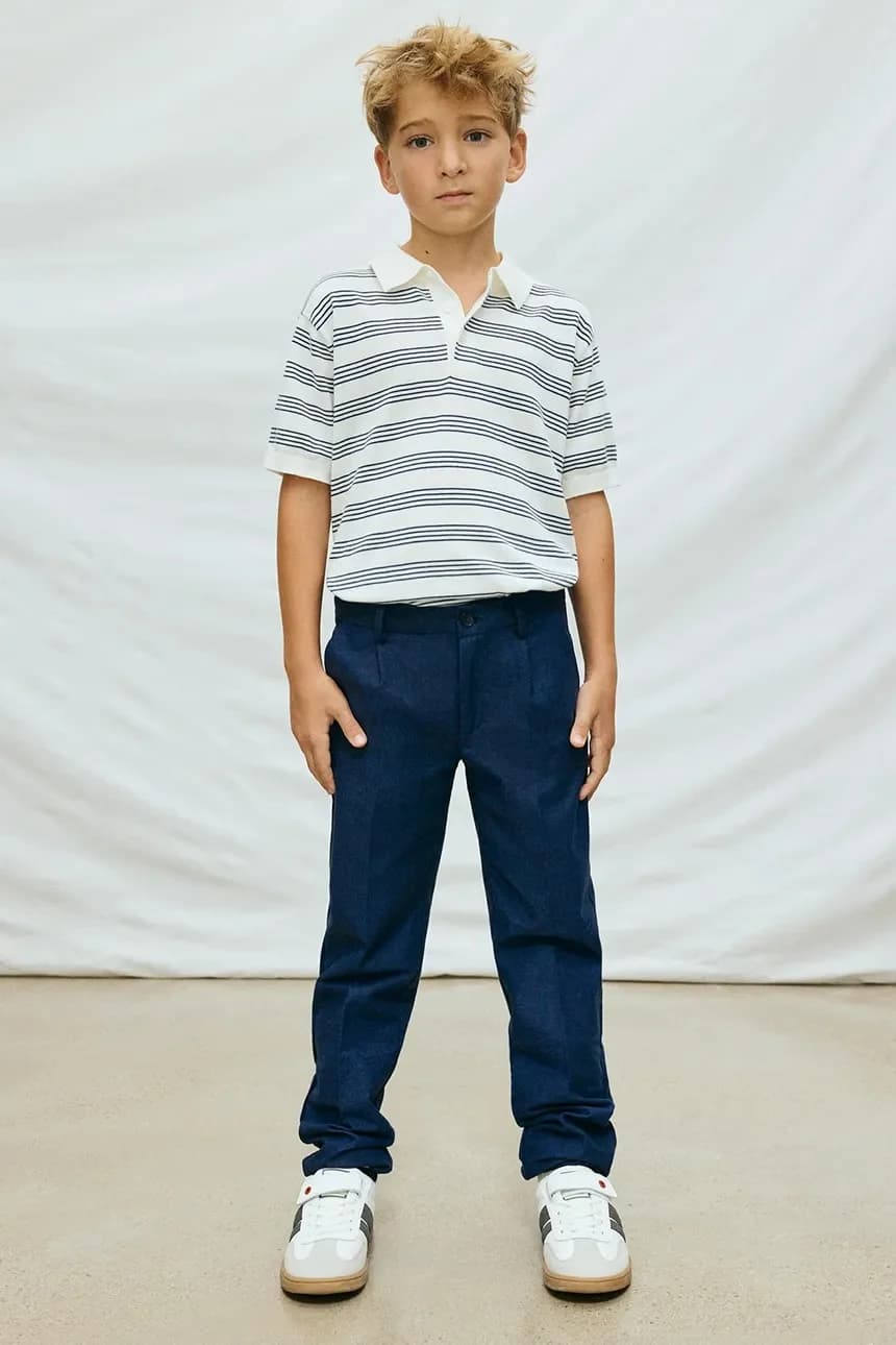 Детские брюки из смесового льна