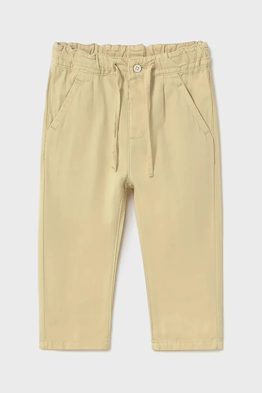 Детские брюки свободного кроя из смесового льна.