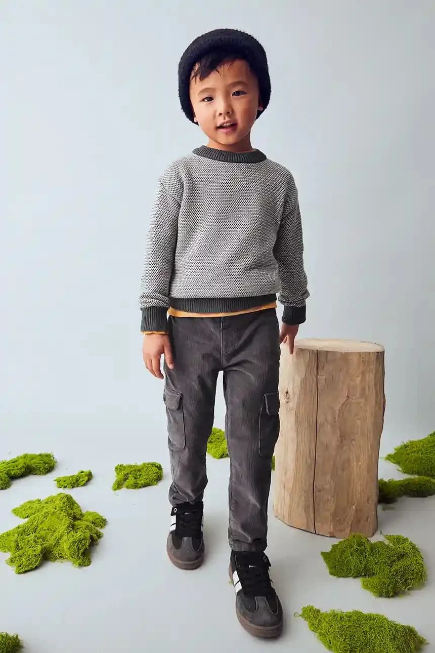 Детские вельветовые брюки-карго