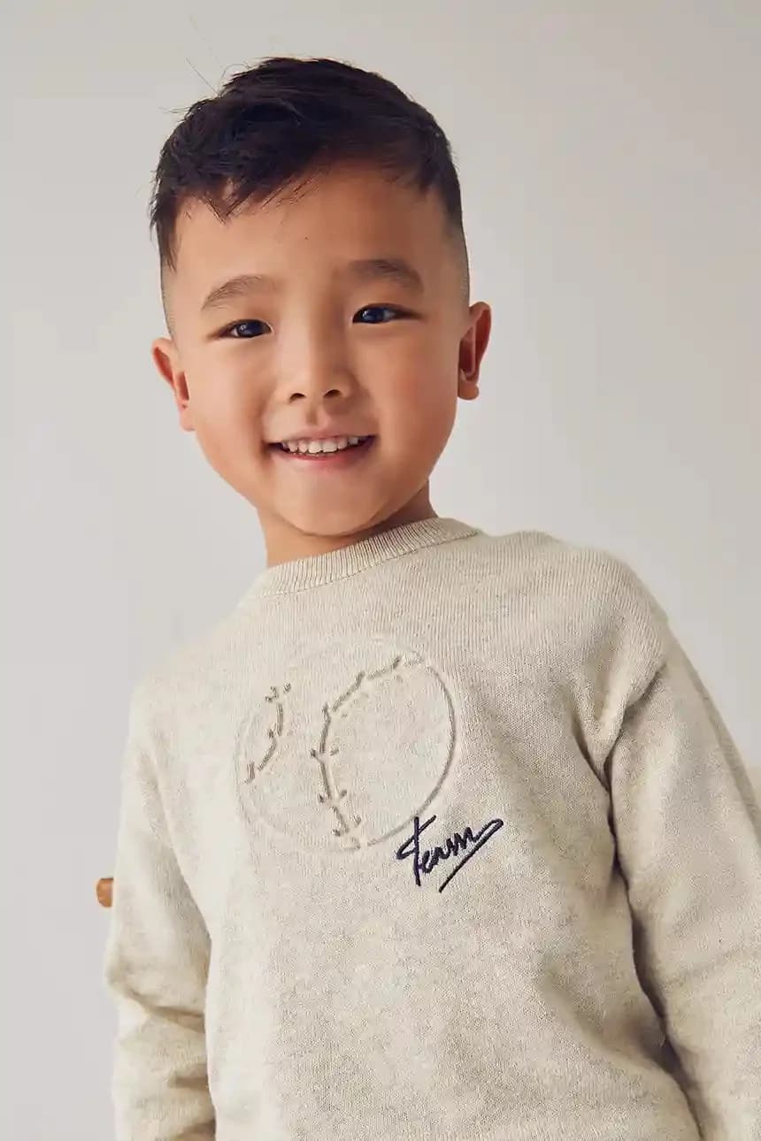 Детский свитер из смесовой шерсти - фото 5