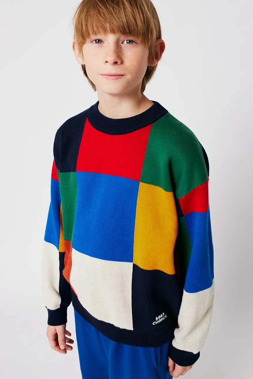 Детский хлопковый свитер Multicolor Tiles