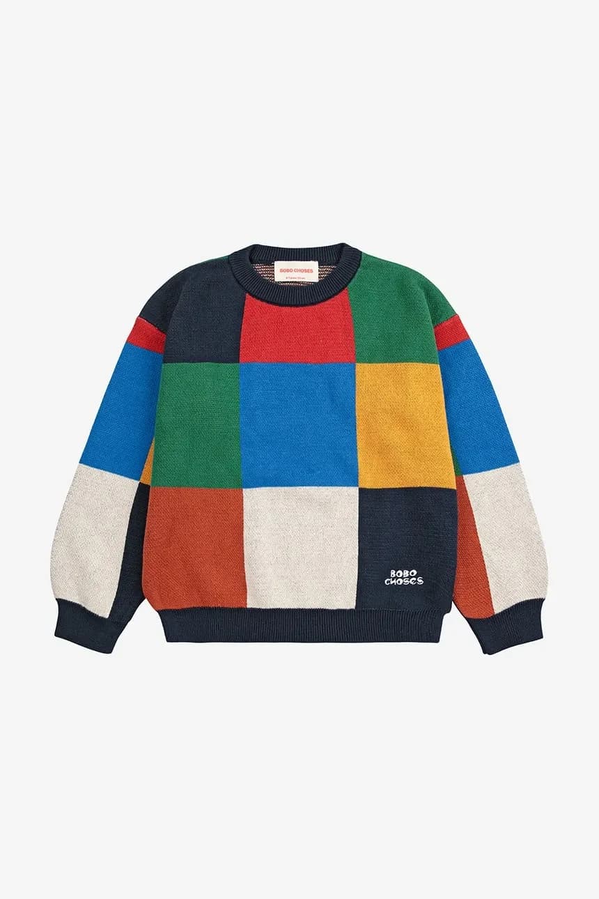 Детский хлопковый свитер Multicolor Tiles - фото 2