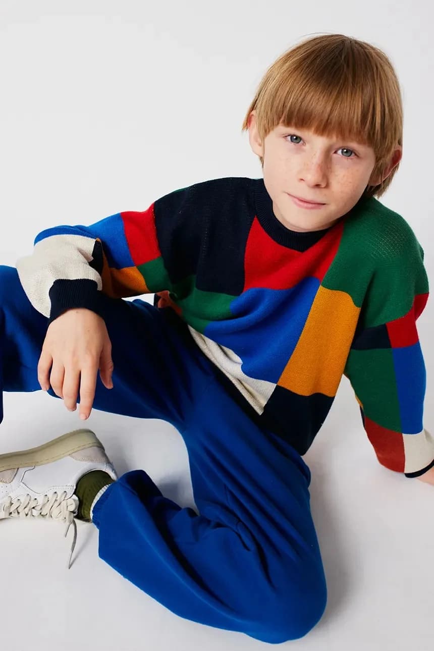 Детский хлопковый свитер Multicolor Tiles - фото 6
