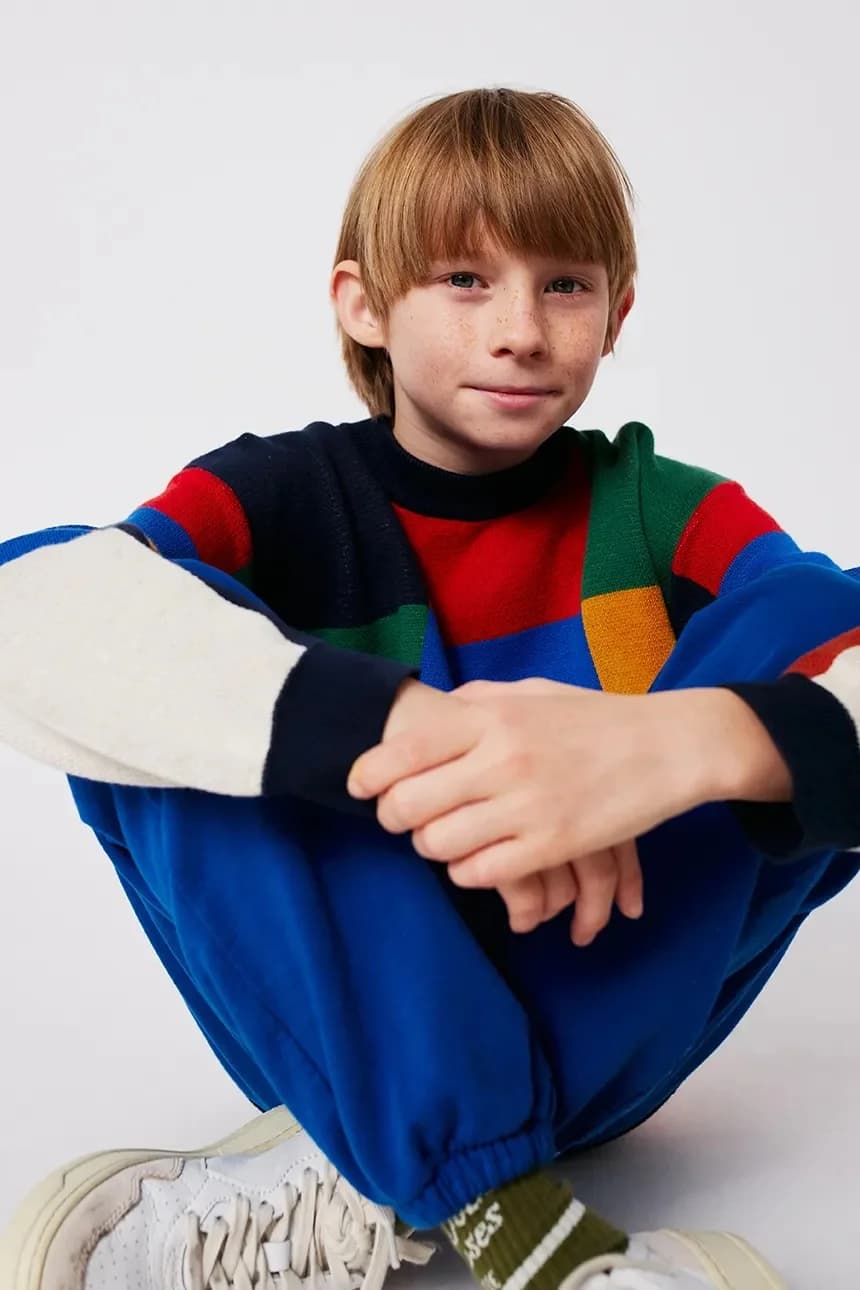 Детский хлопковый свитер Multicolor Tiles - фото 7