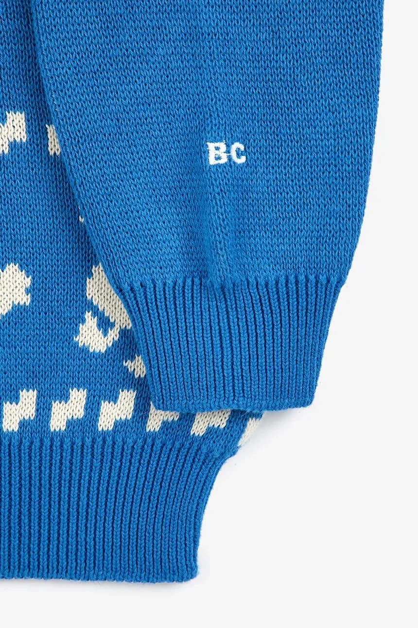 Детский хлопковый свитер Фермерский жаккард - фото 5