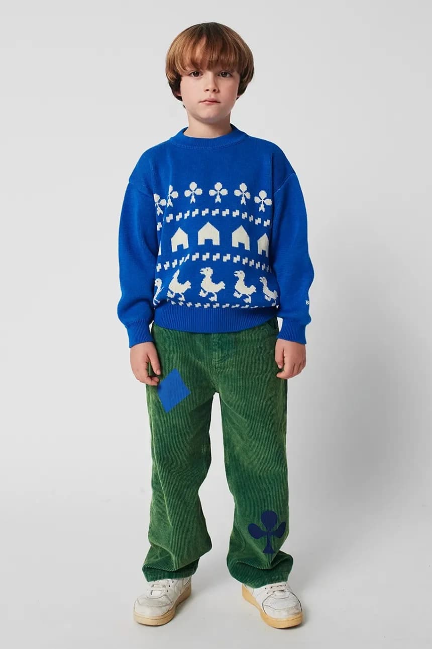 Детский хлопковый свитер Фермерский жаккард - фото 6