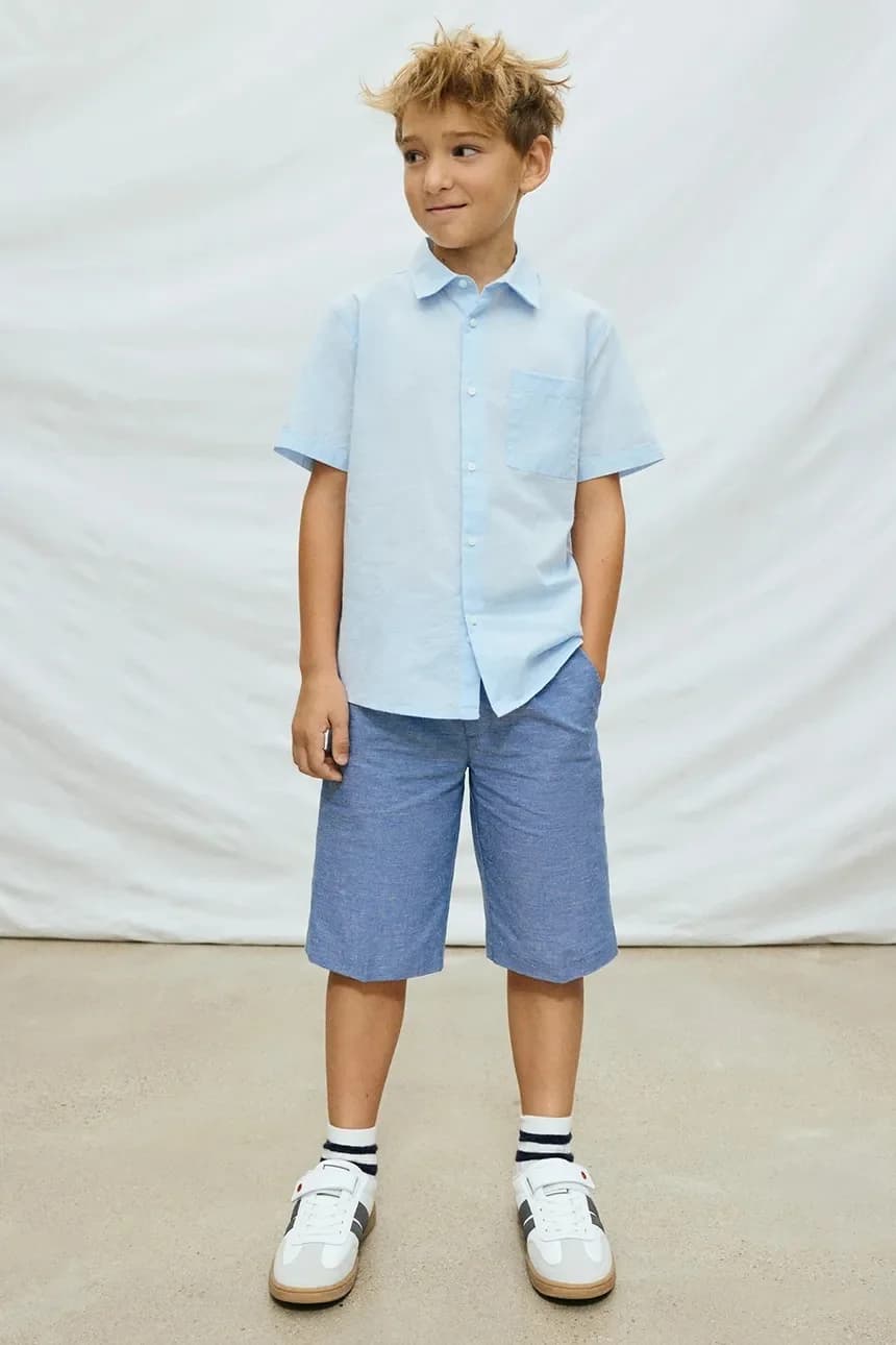 Детские шорты из смесового льна