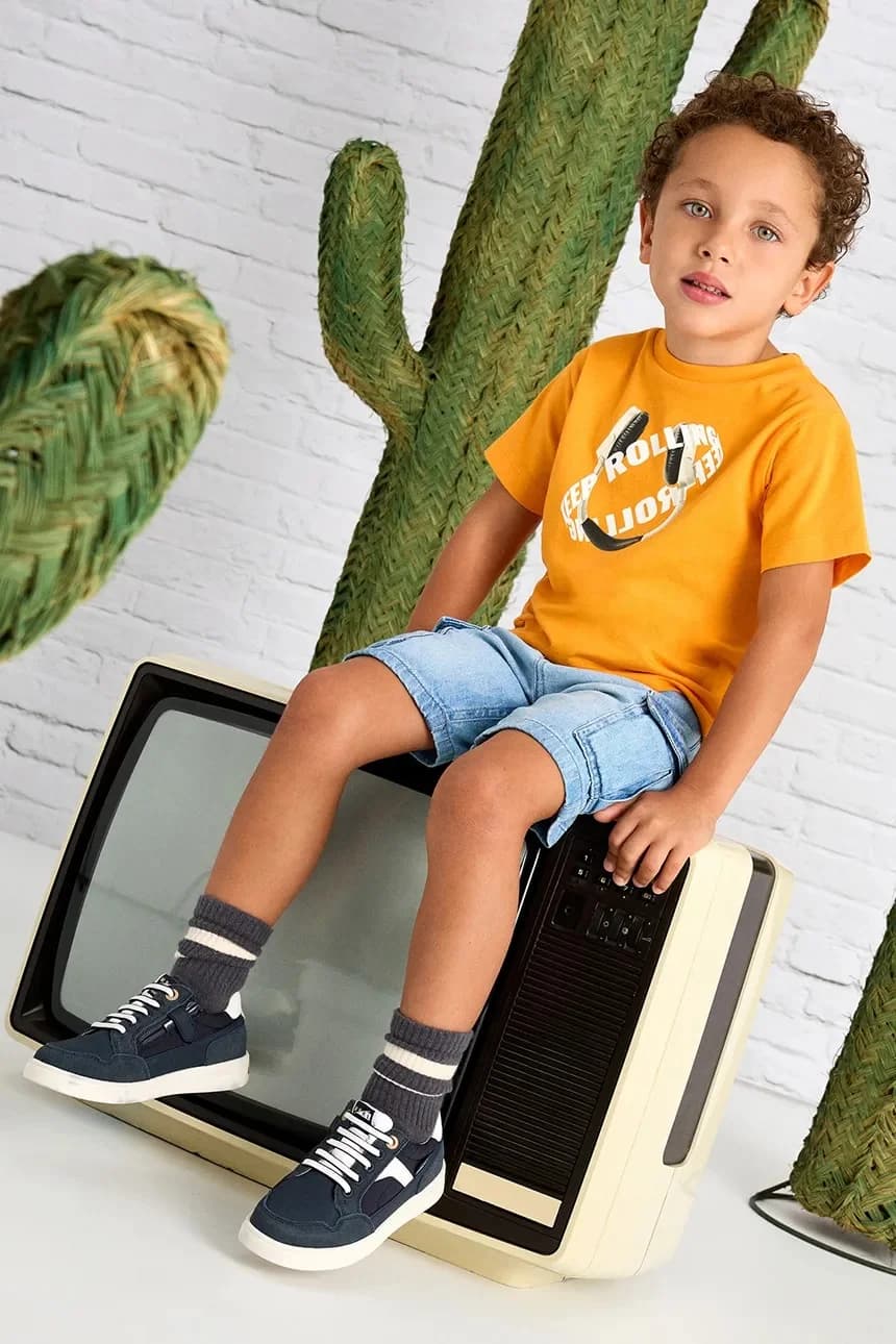 Детские джинсовые шорты карго - фото 5