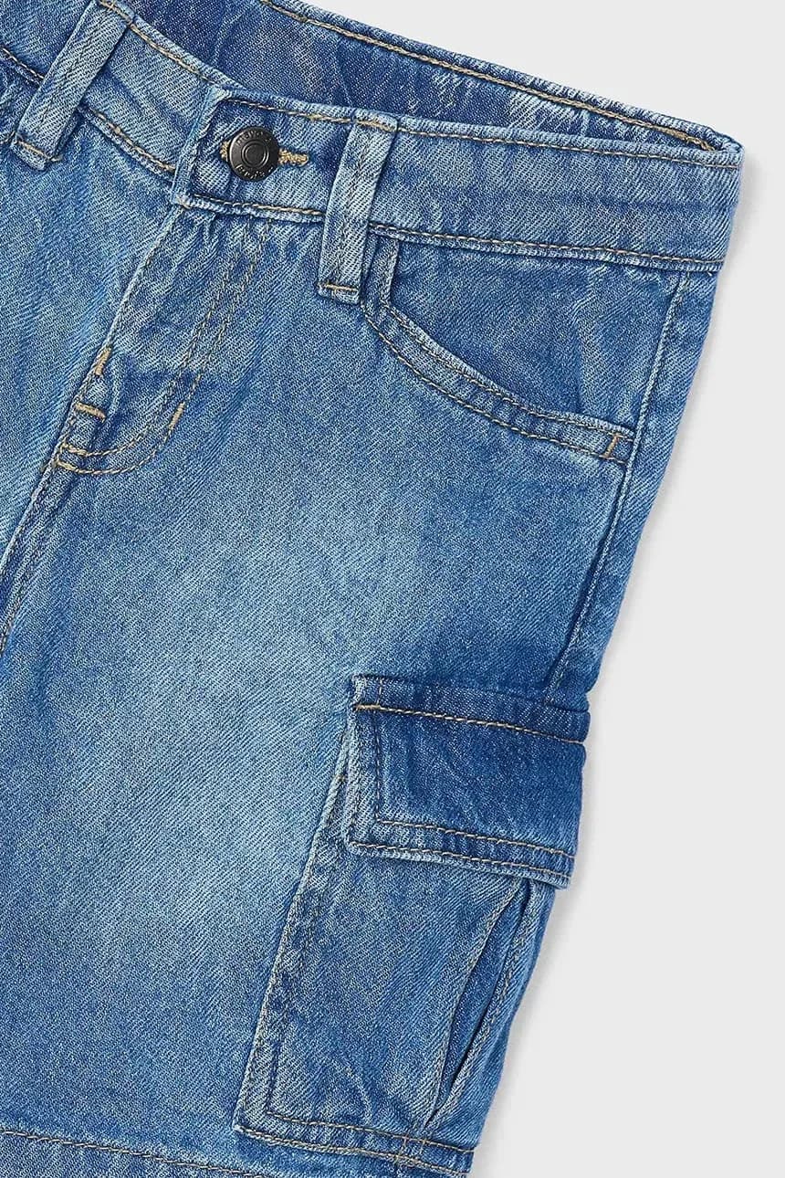 Детские джинсовые шорты карго - фото 3