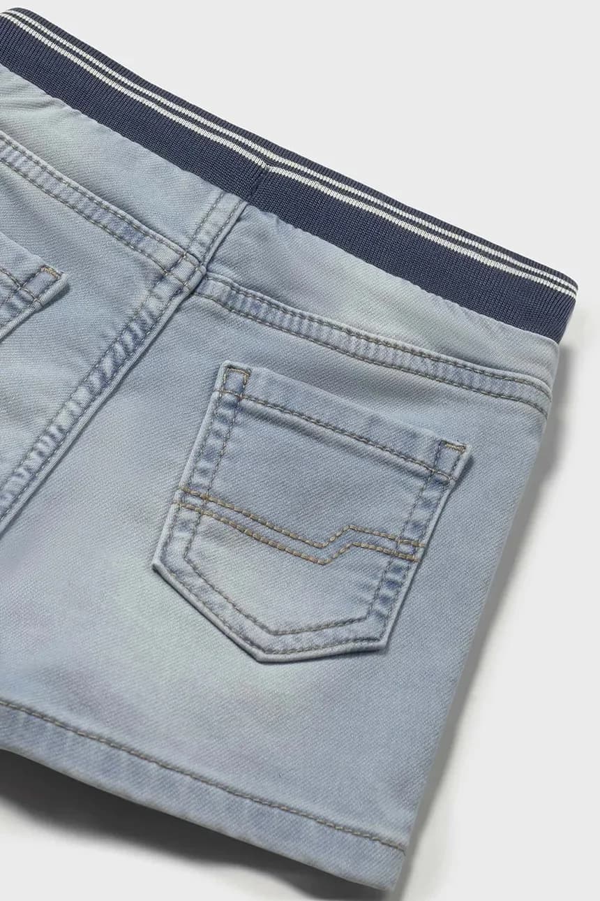 Детские джинсовые шорты-джоггеры из мягкого денима - фото 3