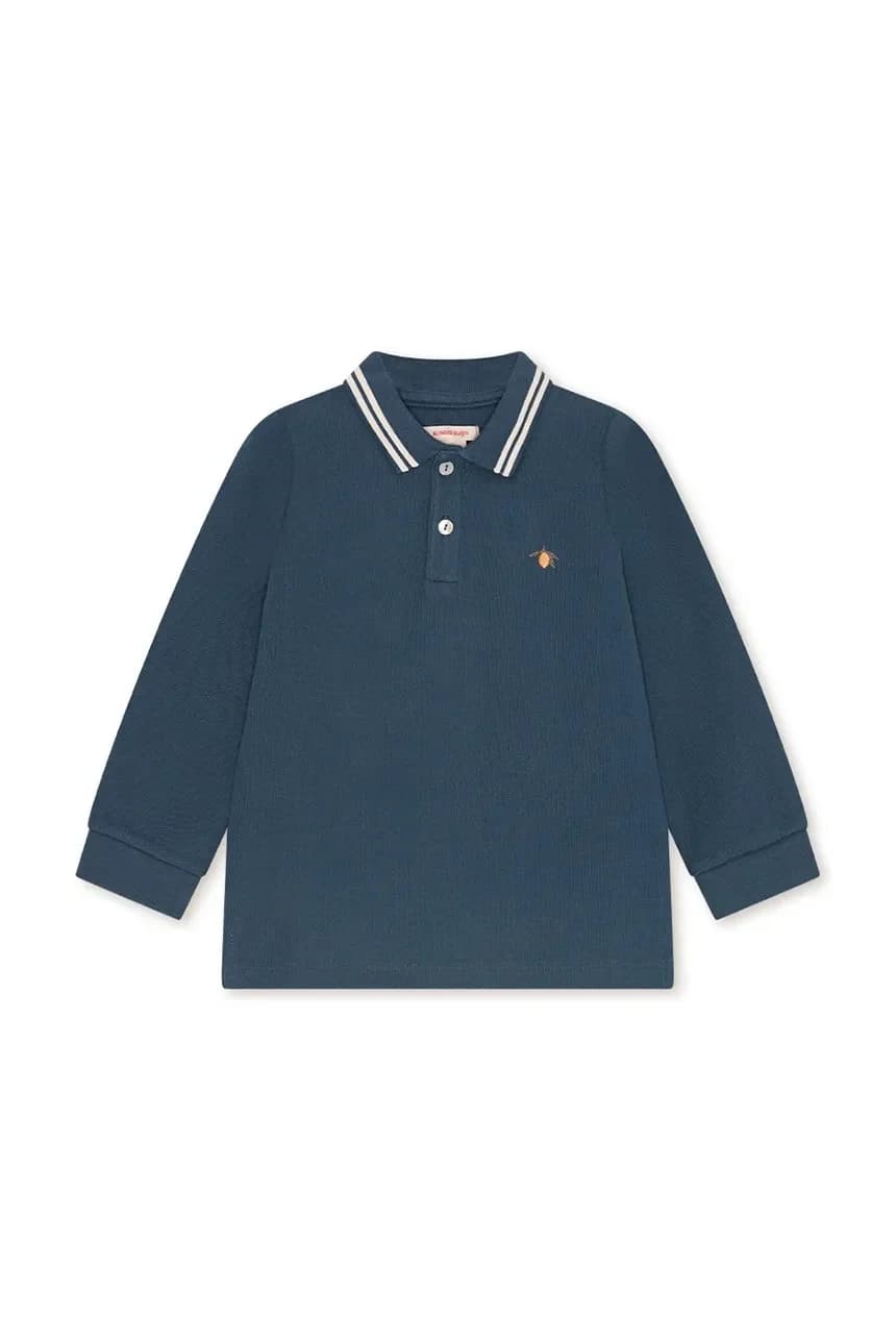 Детская хлопковая рубашка с длинным рукавом FLORIAN LS POLO GOTS