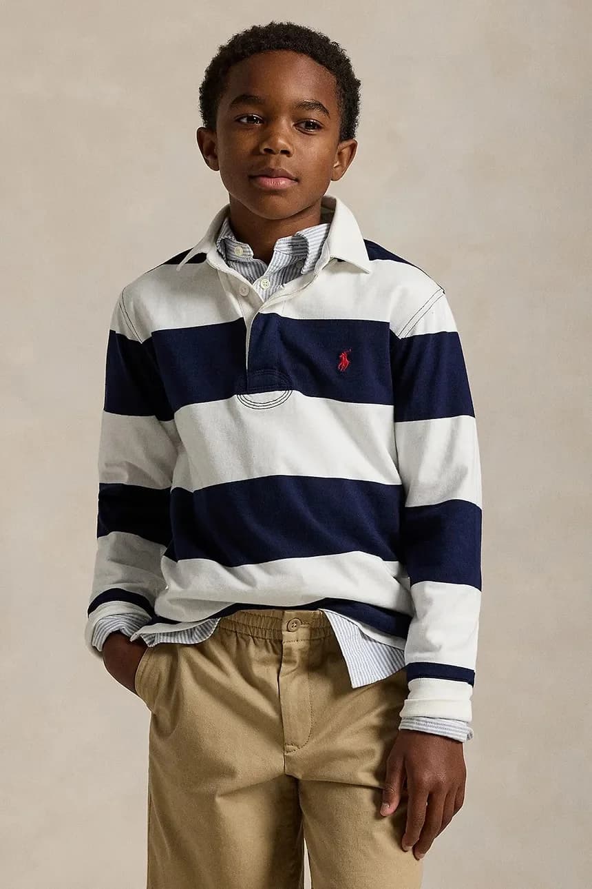 Детская хлопковая рубашка с длинным рукавом