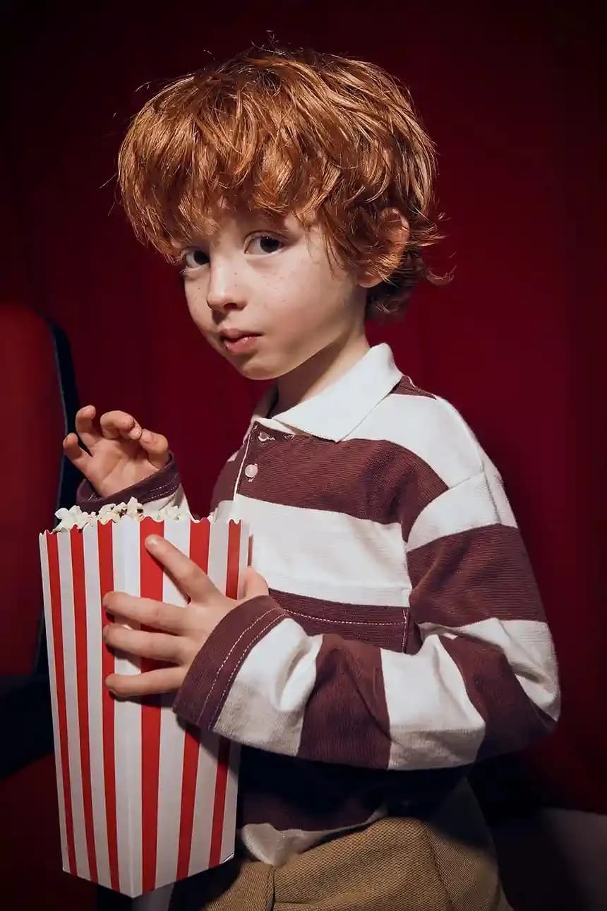 Детская хлопковая рубашка с длинным рукавом